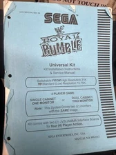 Sega ROYAL RUMBLE Arcade Video Game Manual - good used original