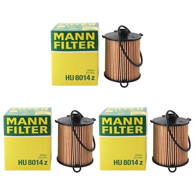 MANN Set of 3 Engine Oil Filters for Volvo S60 S90 V60 V90 XC40 XC60 XC70 XC90