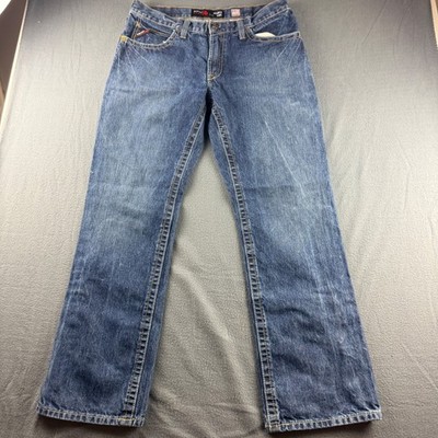 Ariat FR M4 Jeans Men's 36x34 (Fits 37x33) Blue Relaxed Bootcut Workwear Cowboy