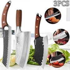 3PCS Professional Boning Fruit Santoku Utility Paring Knife Set Stainless Steel