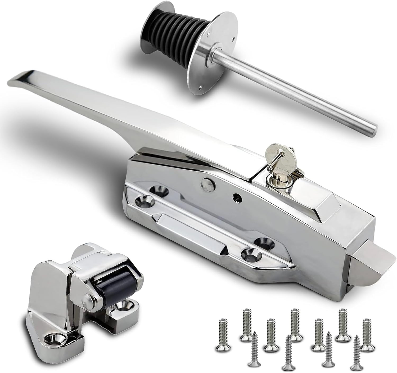 Door Handle & Latch Kit, Solid Metal, 5.9" Release Handle