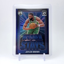 2024-25 Panini Optic Basketball Jaylen Brown Winner Stays Purple Prizm #7 BOS