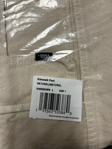 Vans Women’s Sidewalk Pant In Natural Size L New - Picture 7 of 7