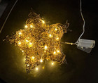 Rustic Rattan Handmade Vine Wicker Christmas Tree Topper Star Plug-In Light — photo 5