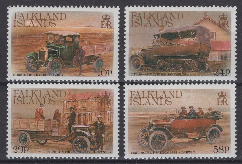 Falkland Islands 1988. Classic automobiles. Scott # 473-476. MNH, VF