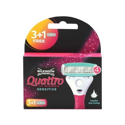 4x Wilkinson Sword Quattro for Women Sensitive Rasierklingen - NEU - OVP