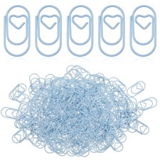 80 Pcs Blue Paper Clips Metal Heart Paper Clips Colorful Decorative Love Hear...