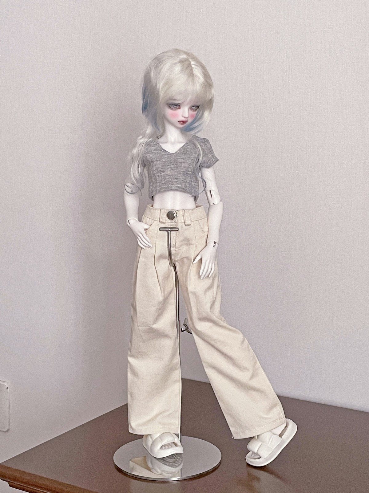 Short Sleeves T-shirt Wide Leg Pants Outfits For 1/4 Msd Bjd