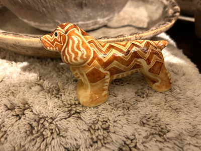 Shearwater Pottery  beautiful dog  Spaniel decorated by Adele 2017