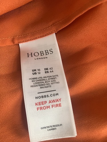 HOBBS size 16 CARLY DAHLIA floral Chiffon Midi Occasion Dress In Orange - Picture 10 of 11