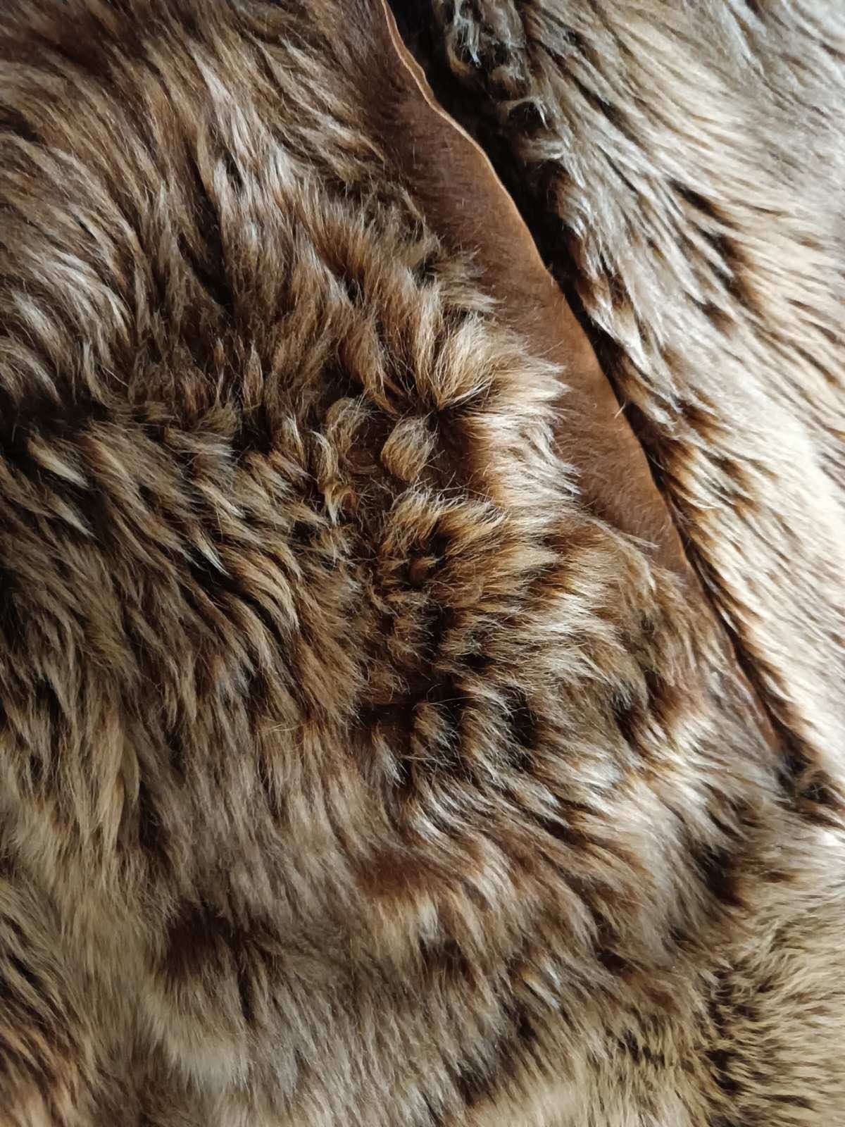 DUD SKOR Cognac brown Toscana Sheepskin Shearling Full Length Coat