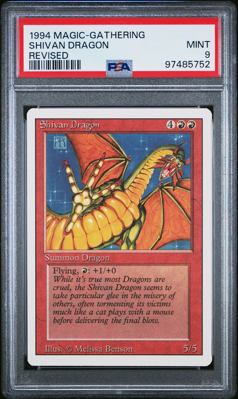 1994 MAGIC THE GATHERING REVISED EDITION SHIVAN DRAGON PSA 9
