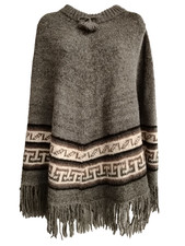Artesania Inc. Alpaca Wool Poncho, Gray, One Size