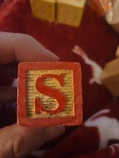 Vintage Wooden Alphabet Block Letter Child Toy Decor ABC Block