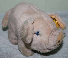 VINTAGE STEIFF COSY PIGGY 5414/18 BUTTON W/YELLOW TAG