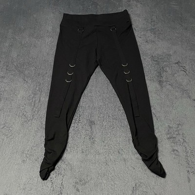 Killstar Trouser Leggings Womens XL Oryx Black Ruched Buckle Strap Goth Emo Punk
