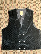 Rare Vintage Velvet Wah Maker Double Breasted Vest, Large