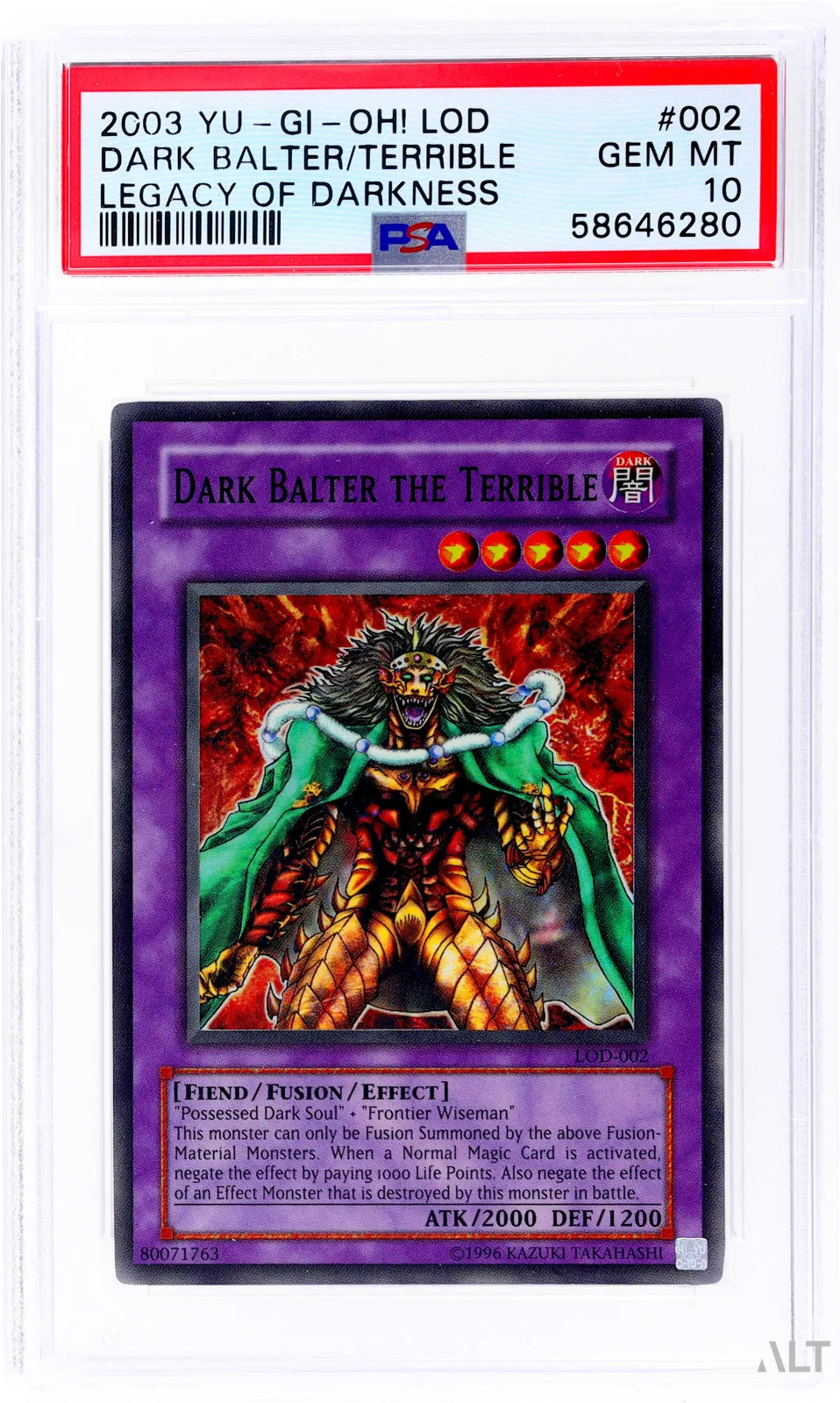 2003 Yu-Gi-Oh! YU-GI-OH! LOD-LEGACY OF DARKNESS #002 Dark Balter/Terrible front