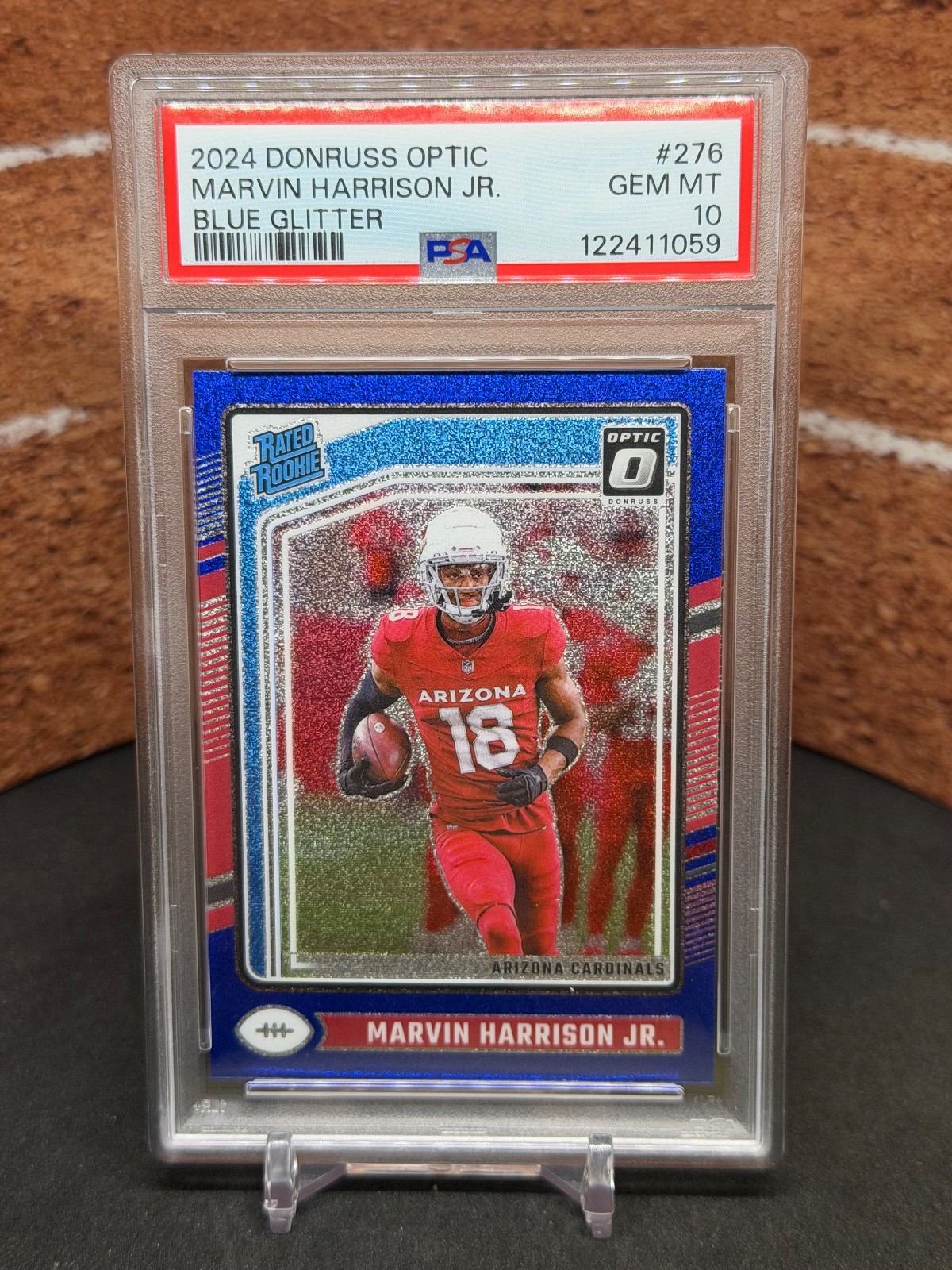 2024 Donruss Optic Marvin Harrison Jr. Blue Glitter (RC) #276 PSA 10 GEM MT
