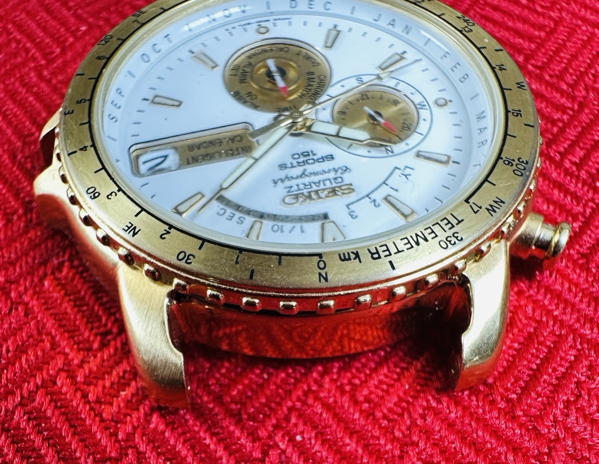 Seiko 6M23-801L Sports 150 Quartz Chronograph White Dial Alarm