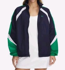 New Under Armour Womens Icon Crinkle Track Jacket Windbreaker 80 MEDIUM Loose