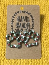 Pet Paw Earrings NEW Red  Green