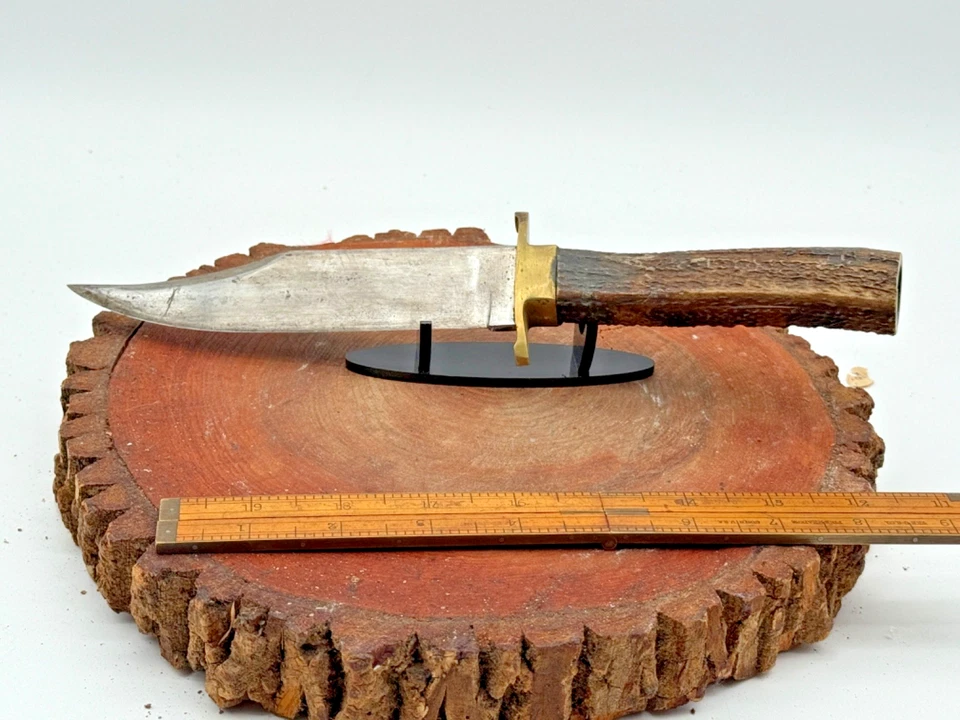 Vintage Custom/Homemade Bowie knife with Stag Handle--needs cap--2513.25 - Image 2 of 4