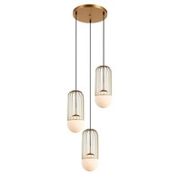 Gold Moderne HäNgelampe Pendelleuchte 3X40W/E27 IP20 40X40X120 [Cm]