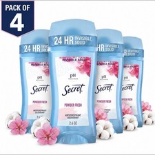 Secret Invisible Solid Antiperspirant Deodorant Powder Fresh 2.6 oz Pack of 4
