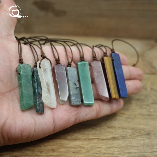 Healing Crystal Natural Stone Slice Pendants Necklace,Reiki Chakra Gmes - Picture 24 of 46