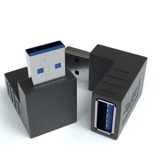 3x USB 3.0 Winkel Adapter 90° Grad Winkeladapter A Stecker zu A Buchse - Afbeelding 3 van 6