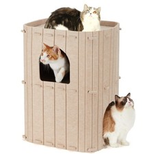Cat House for Indoor Cats, 23.62 Inch Large Cat Bed Cave Condo, 2-Storey Cozy...