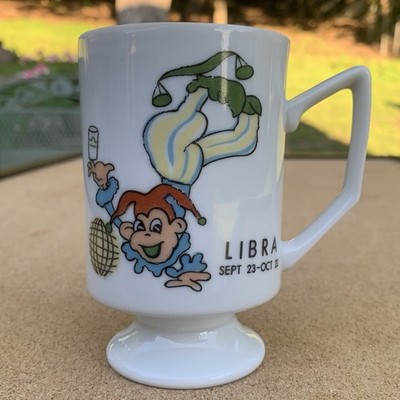 Footed Coffee Mug LIBRA Horoscope Zodiac 1953 Stanley MacNeil