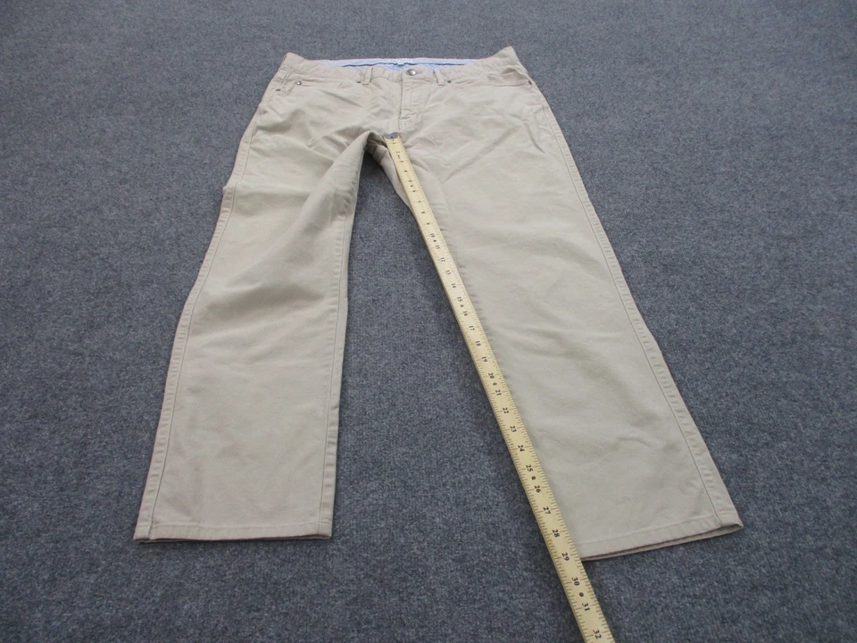 Pantalones Peter Millar Para Hombre 34 Beige Chino Recto Preppy Golf Negocios Elastizados Foto 3 de 4