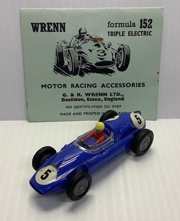 WRENN FORMULA 152 SLOT CAR RC4 COOPER T51 BLUE #5 (Vibrator Type B2) Tested