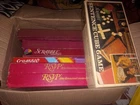 Lot Of 7 Vintage Hasbro Scrabble Board Games 4 Scrabble 2 Rsvp & 1 Science Cube