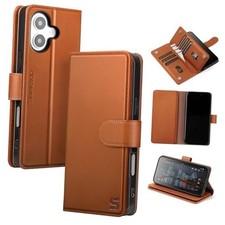 Compatible with iPhone 17 Wallet Case with Card iPhone 17 - 6.3" Light Brown