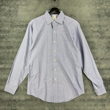Brooks Brothers Regent Dress Shirt 15.5 4/5 Blue Plaid Non Iron Cotton