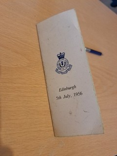 Royal Scots Greys Dance Card 1956 Complete With Pencil 50s Vintage Dancing Card