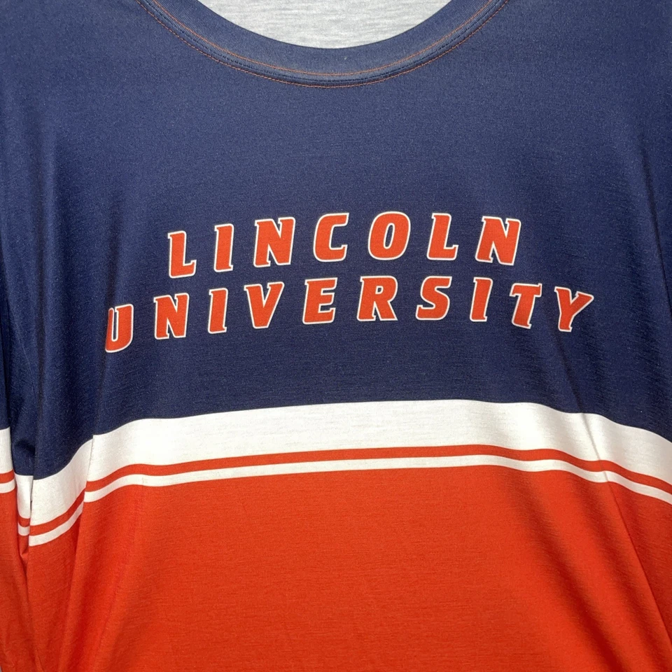 Camisa de manga larga Holloway para hombre talla XL Lincoln University HBCU naranja y azul Foto 2 de 4