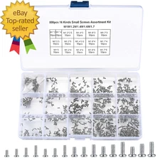 800Pcs Tiny Screws for Electronics  Micro Small Pan Head Machine