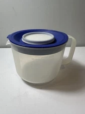 Tupperware Mix N Store 8 Cup Measuring Bowl 1629E -2 Storage W/ Lids Blue Pour