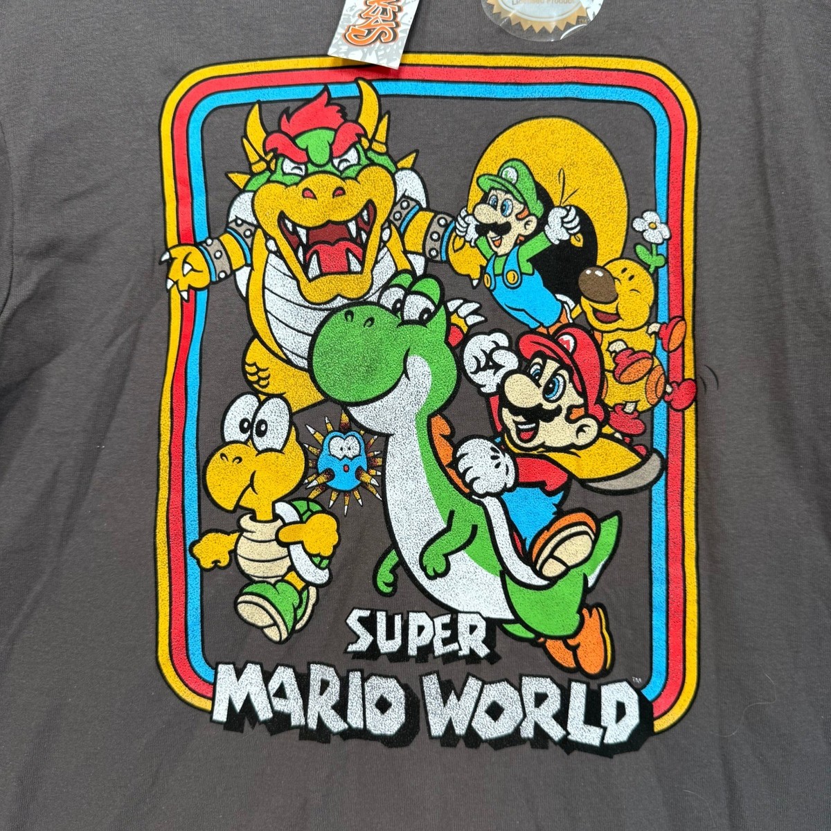 Nintendo Shirt Adult Medium Brown Super Mario World Graphic Retro