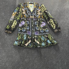 FARM RIO By Anthropologie Winter Garden Mini Dress Women's Size S 