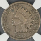 1909-S NGC FINE INDIAN HEAD CENT *AUTHENTICATED KEY DATE*