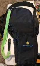 Oxygen Tank Shoulder Bag Black with Oxygen Tank Key on Detachable Lanyard 16" L