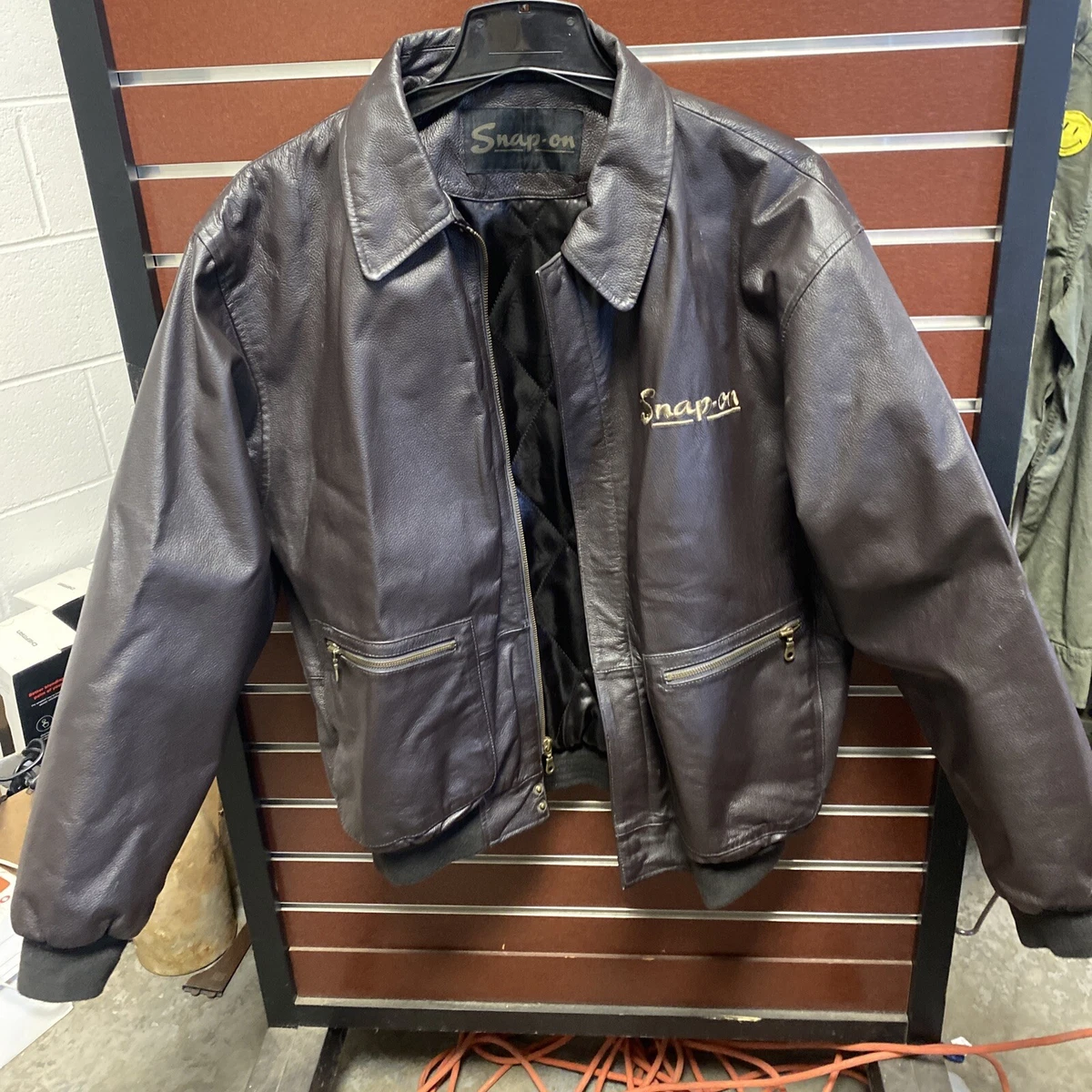 Snap on hotsell leather jacket