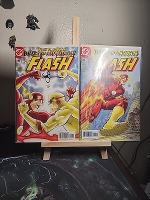 THE FLASH 199 (442/497) & 200 (451/599) BOTH SIGNED & COA BY GEOFF JOHNS 2003 . 