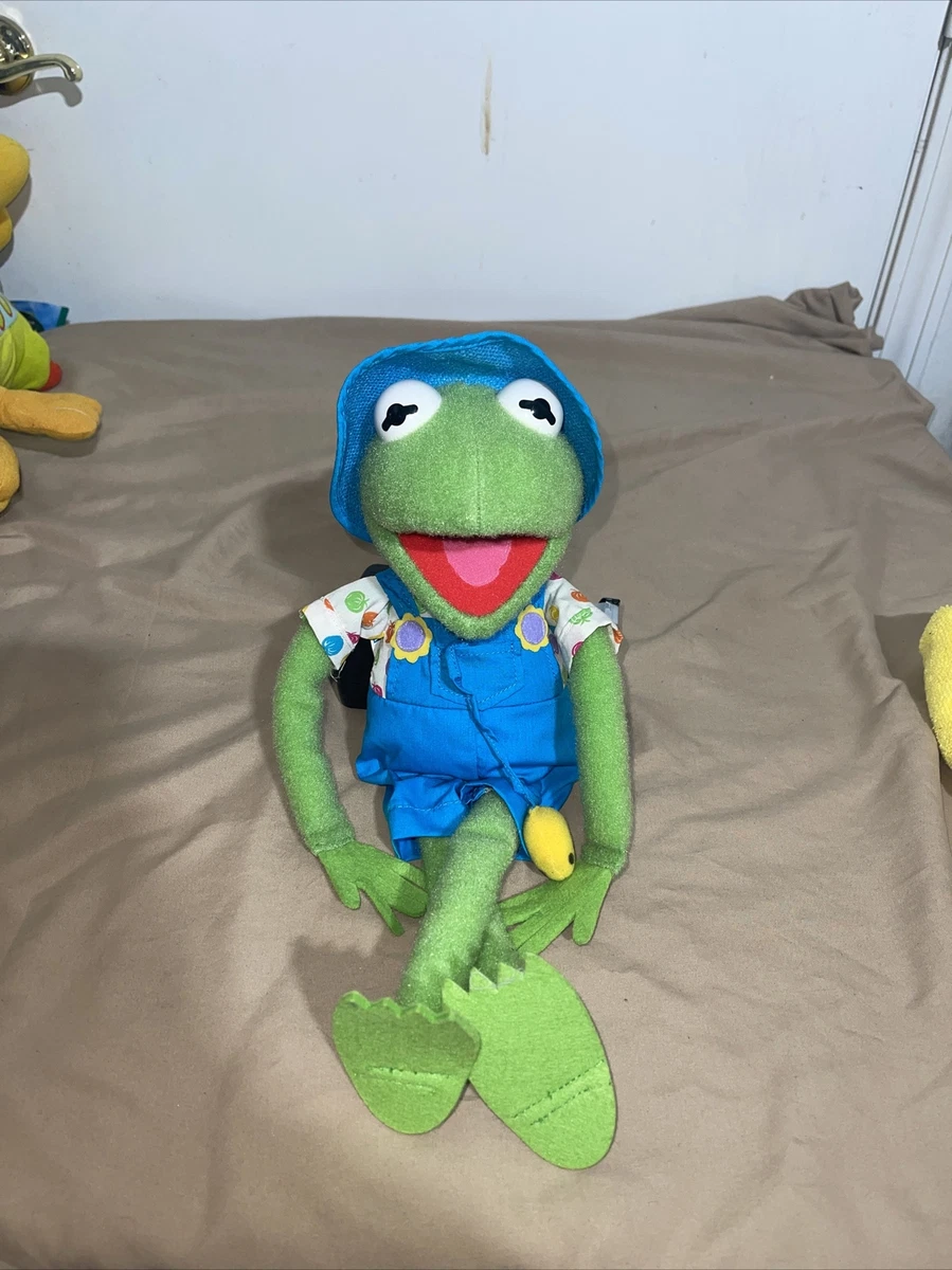 Kermit Green Blue Hat Plush Farmer Muppets Cute Gift Adorable