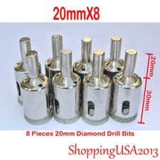 8 Pcs 20mm Diamond Drill Bits Set Hole Saw Cutter Tool Glass Marble Granite Cera